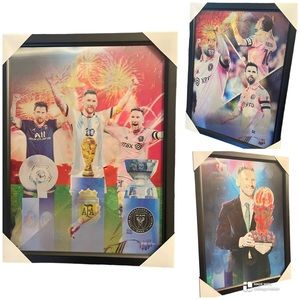 📦 New Lionel Messi Soccer Framed 3D Lenticular Poster/ Picture